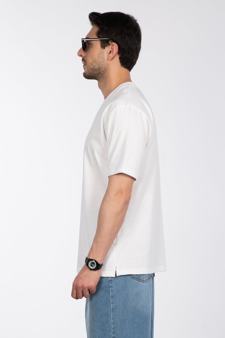 Sayı baskılı t-shirt-2927 Ekru