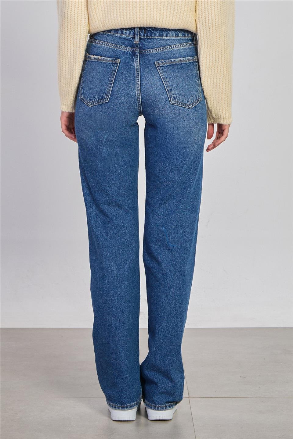 Straight leg jean pantolon-2103 Orta Mavi