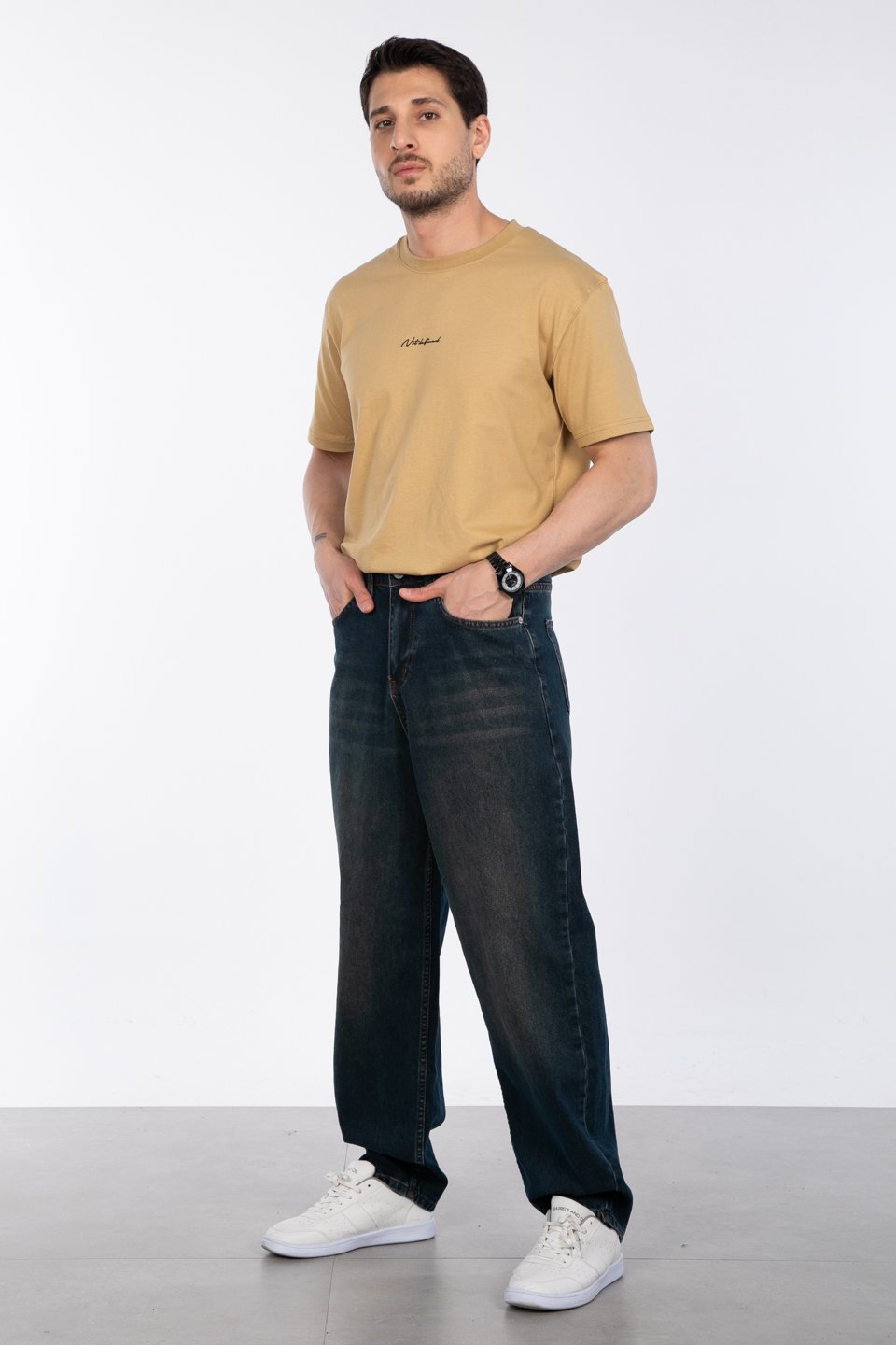 Süper baggy pantolon-DY-001 Yeşil Tint