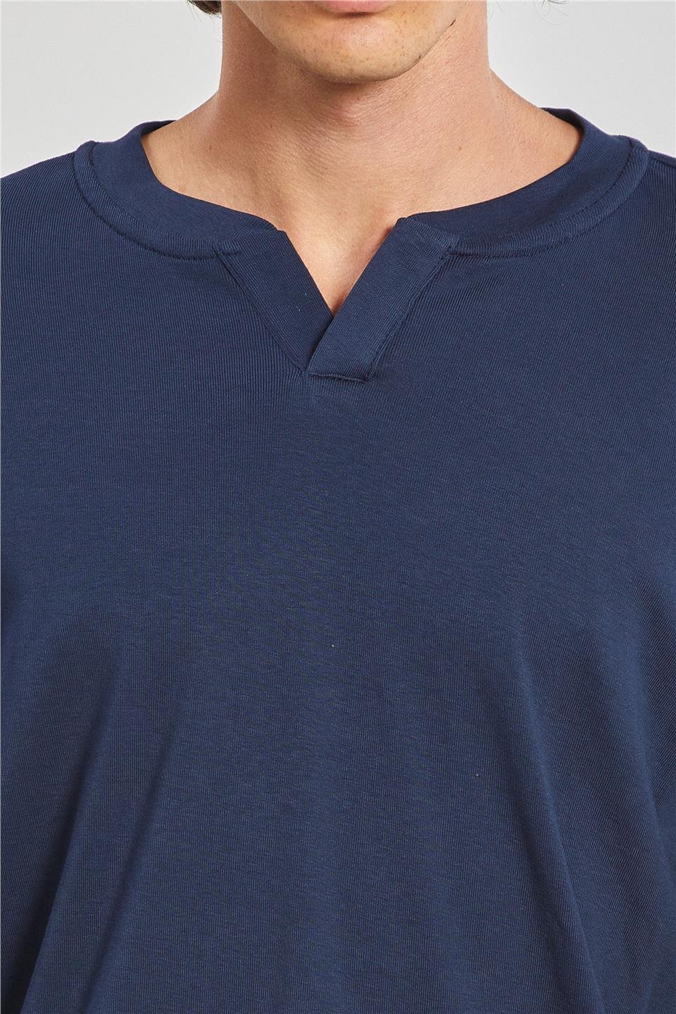 Uzun Kollu Erkek Sweat - İndigo