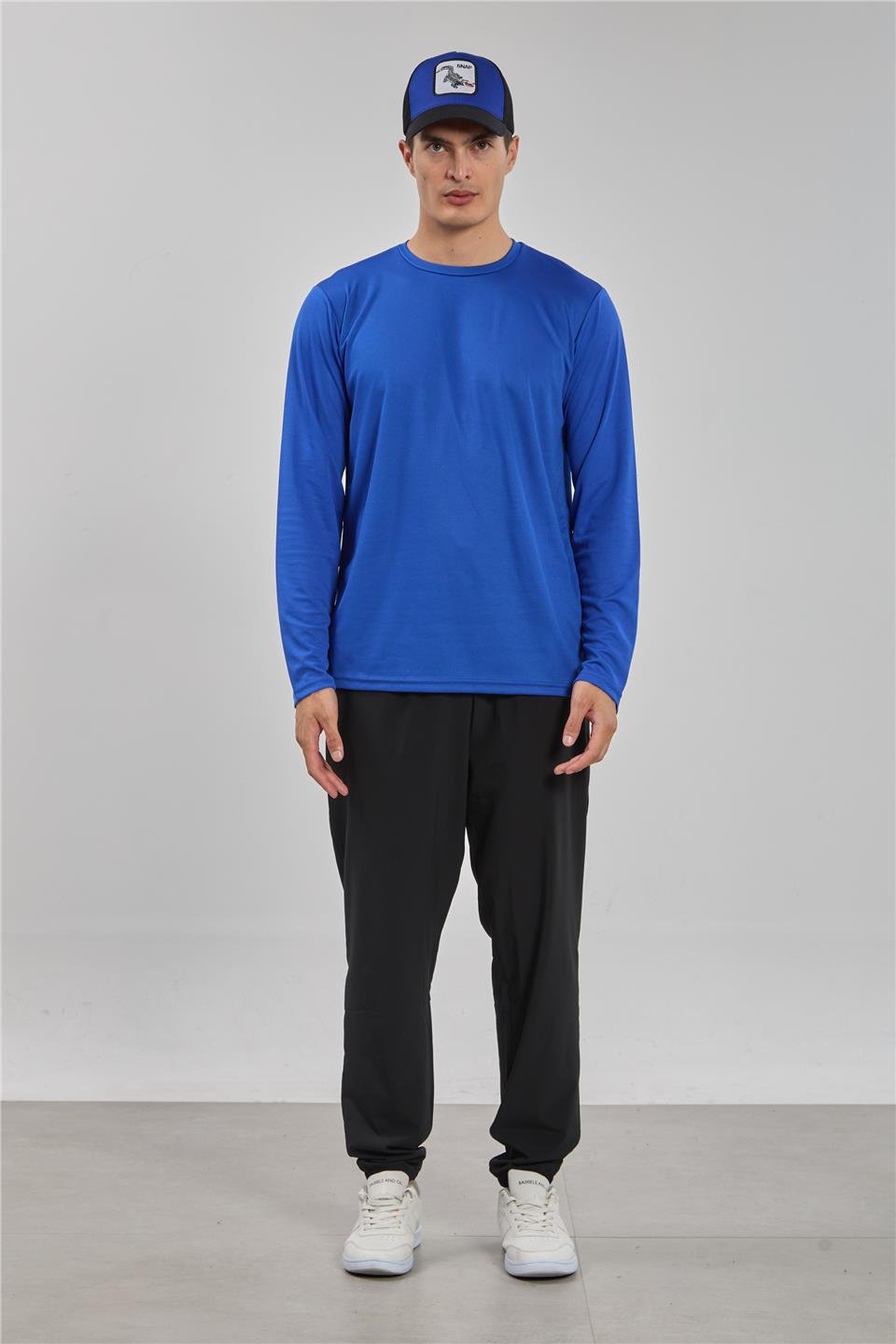 Uzun kollu sporcu t-shirt-THOR Mavi