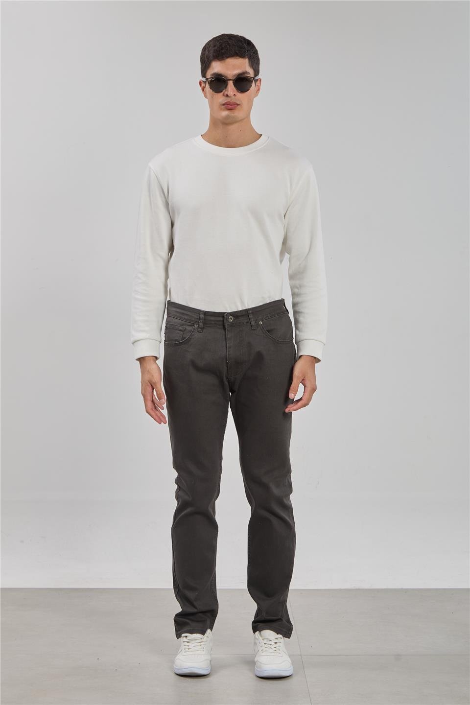 VIOLET-Regular fit pantolon-860 Haki