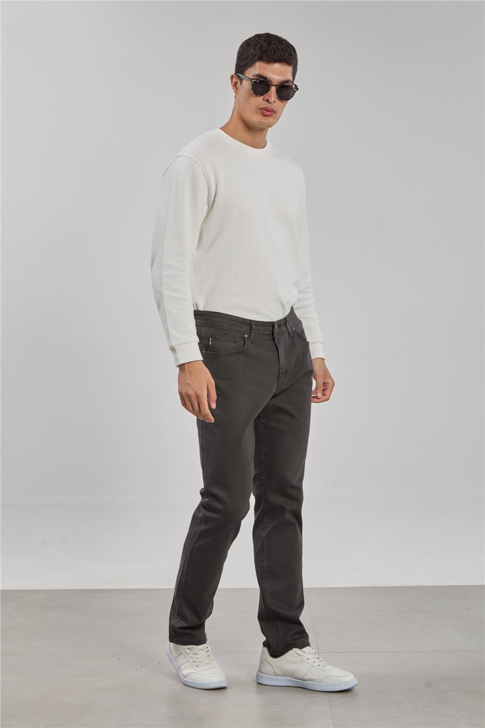 VIOLET-Regular fit pantolon-860 Haki