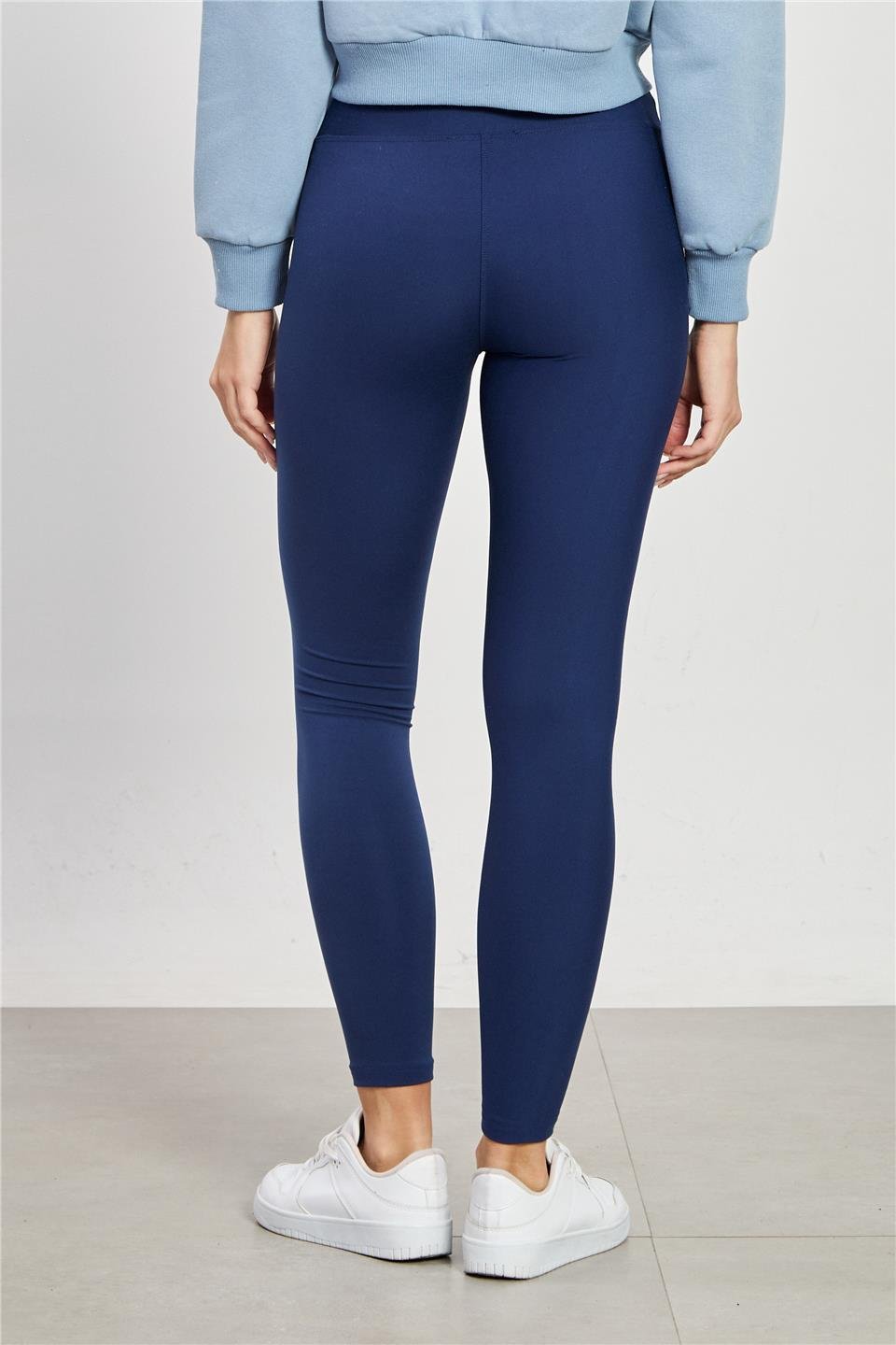 Yüksek bel polyemid tayt-1453 Koyu Lacivert