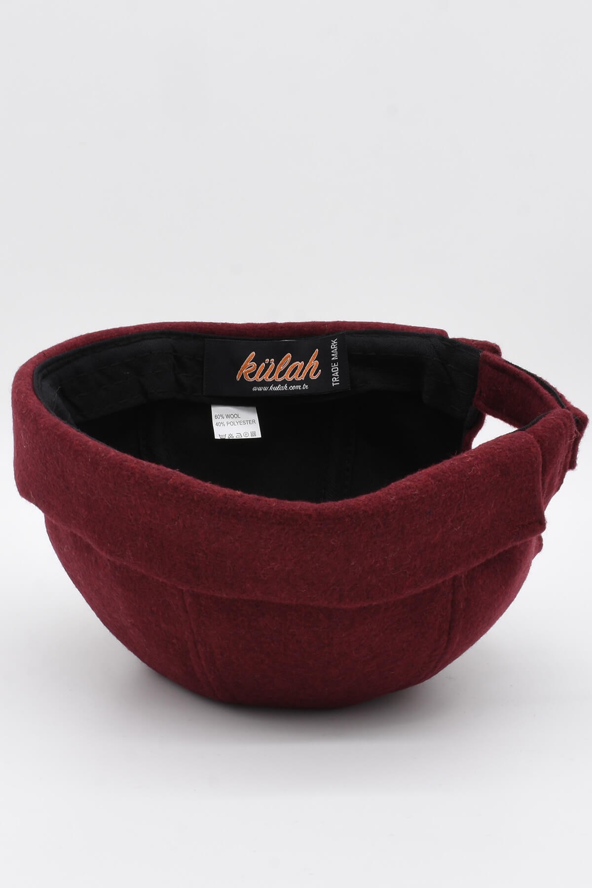 Kışlık Yeni Stil Yün Retro Hip-Hop Docker Şapka Bordo
