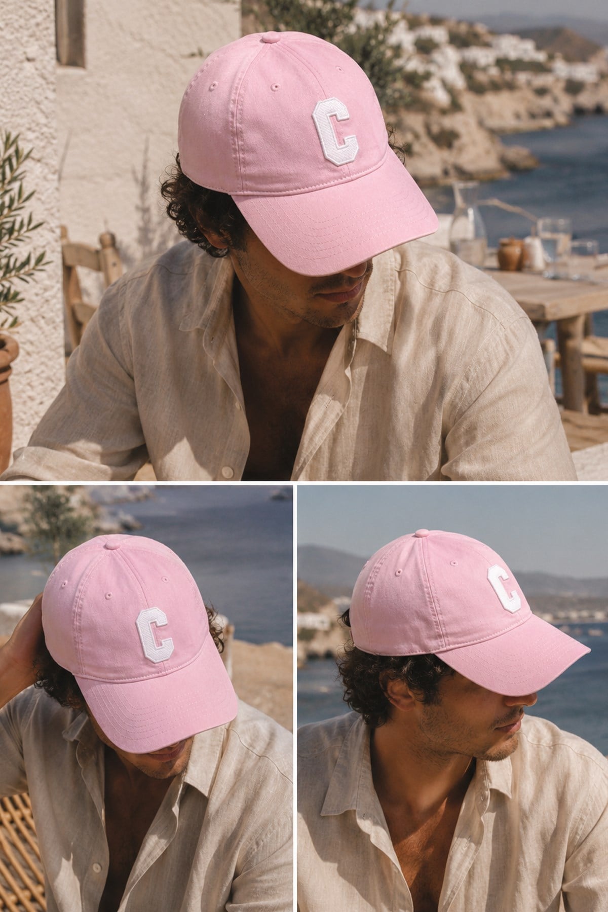 Külah Club Letter Series - C Harf Nakışlı Şapka | Blush KLH7593