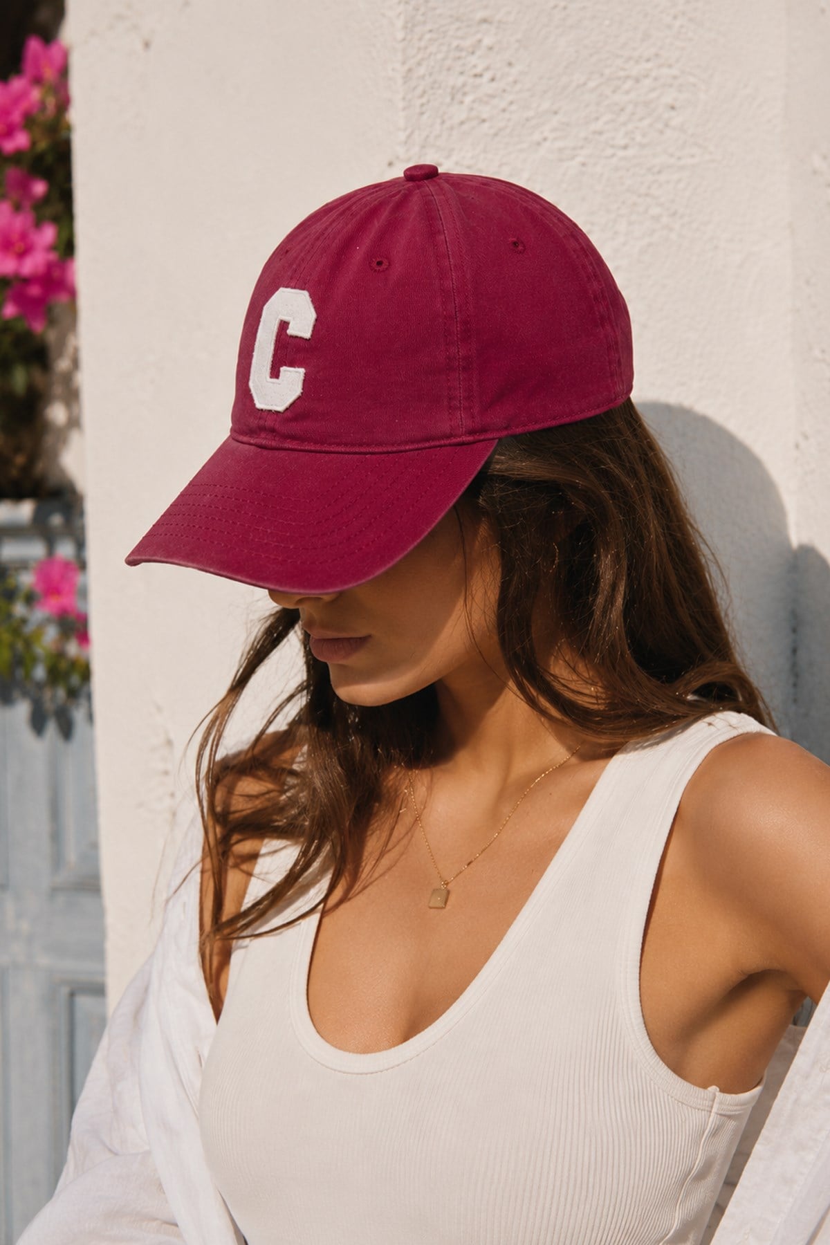 Külah Club Letter Series - C Harf Nakışlı Şapka | Merlot KLH7593