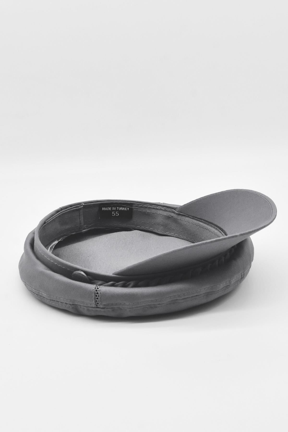 Külah Erkek Driver Kasket Flat Cap Kaptan Şapkası - Gri KLH0663