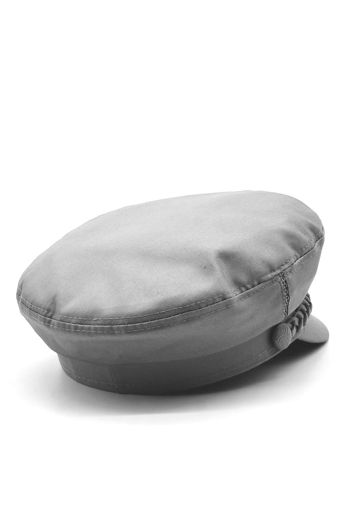 Külah Erkek Driver Kasket Flat Cap Kaptan Şapkası - Gri KLH0663
