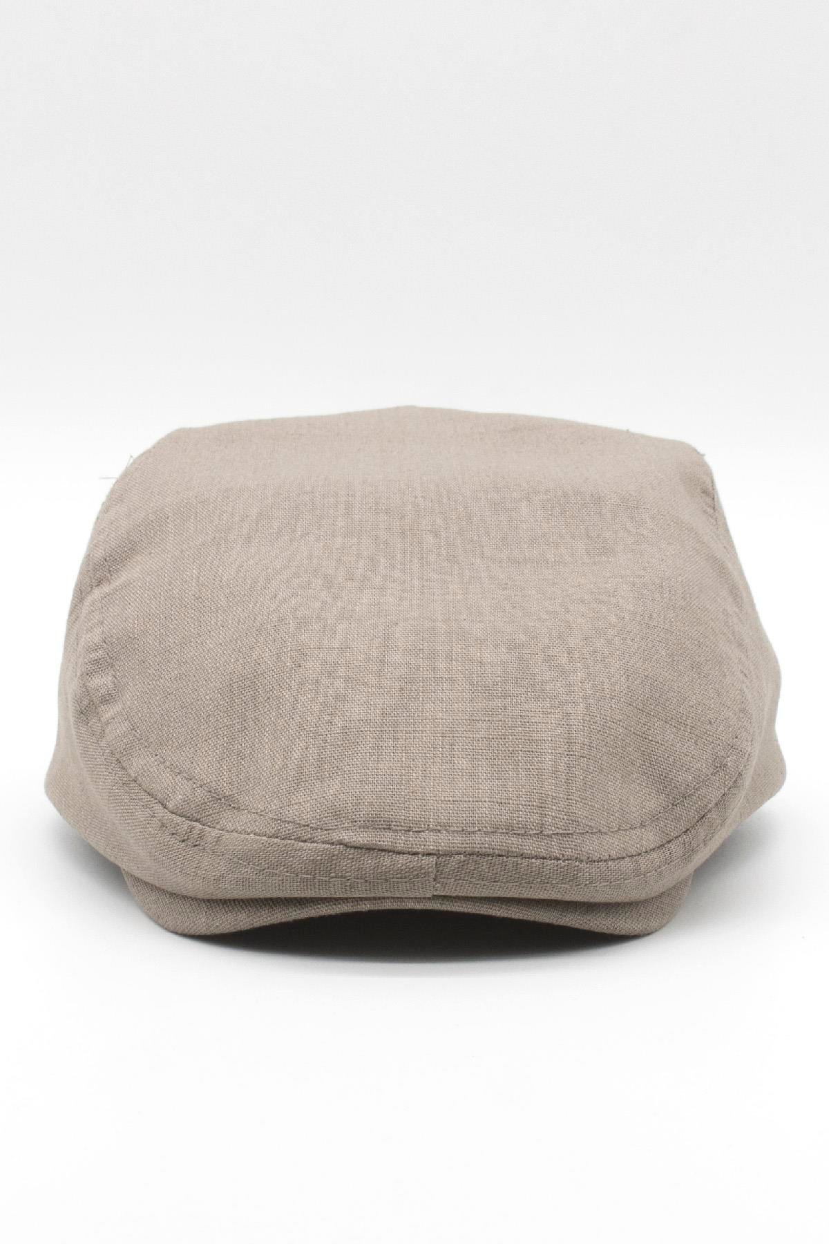 Külah Erkek Düz Pamuklu Latte Flat Cap Kasket KLH6945