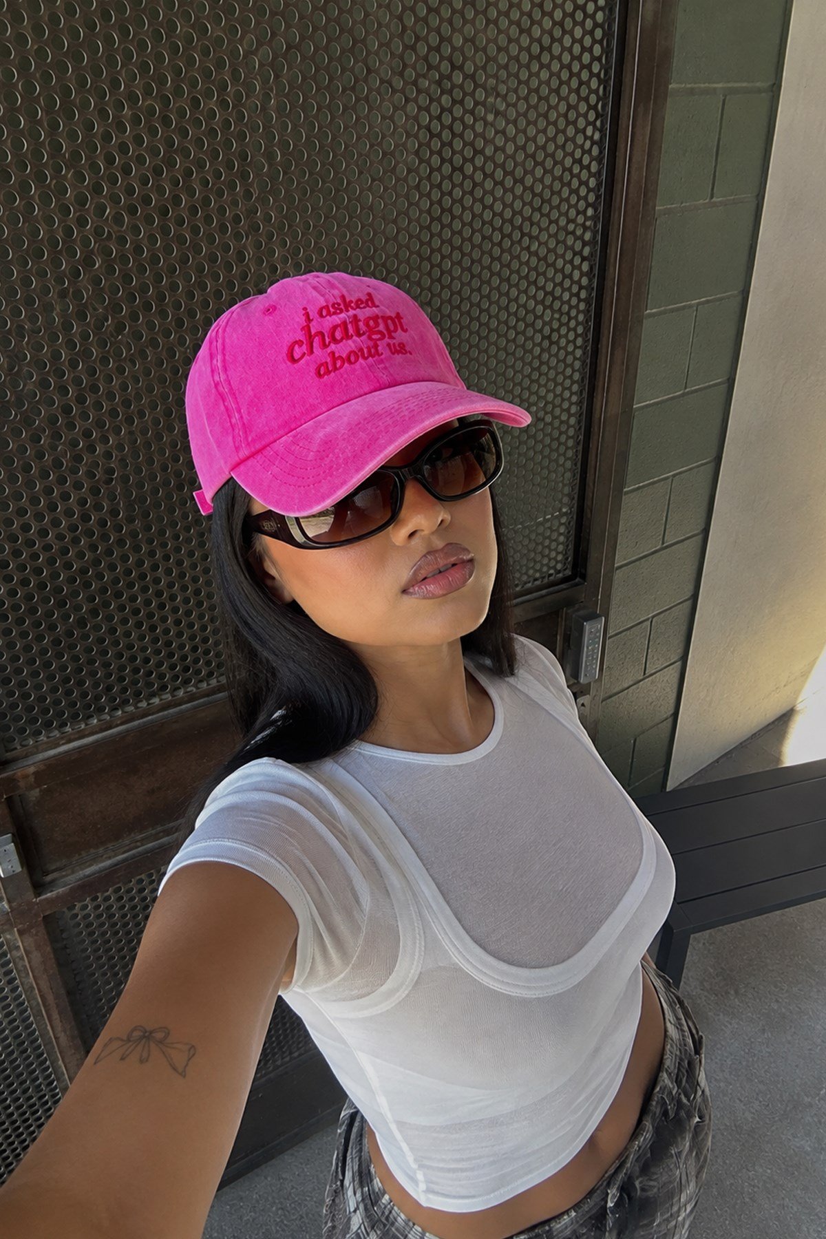 Külah I Asked ChatGPT About Us Nakışlı Washed Dad Cap – Fuşya KLH7592