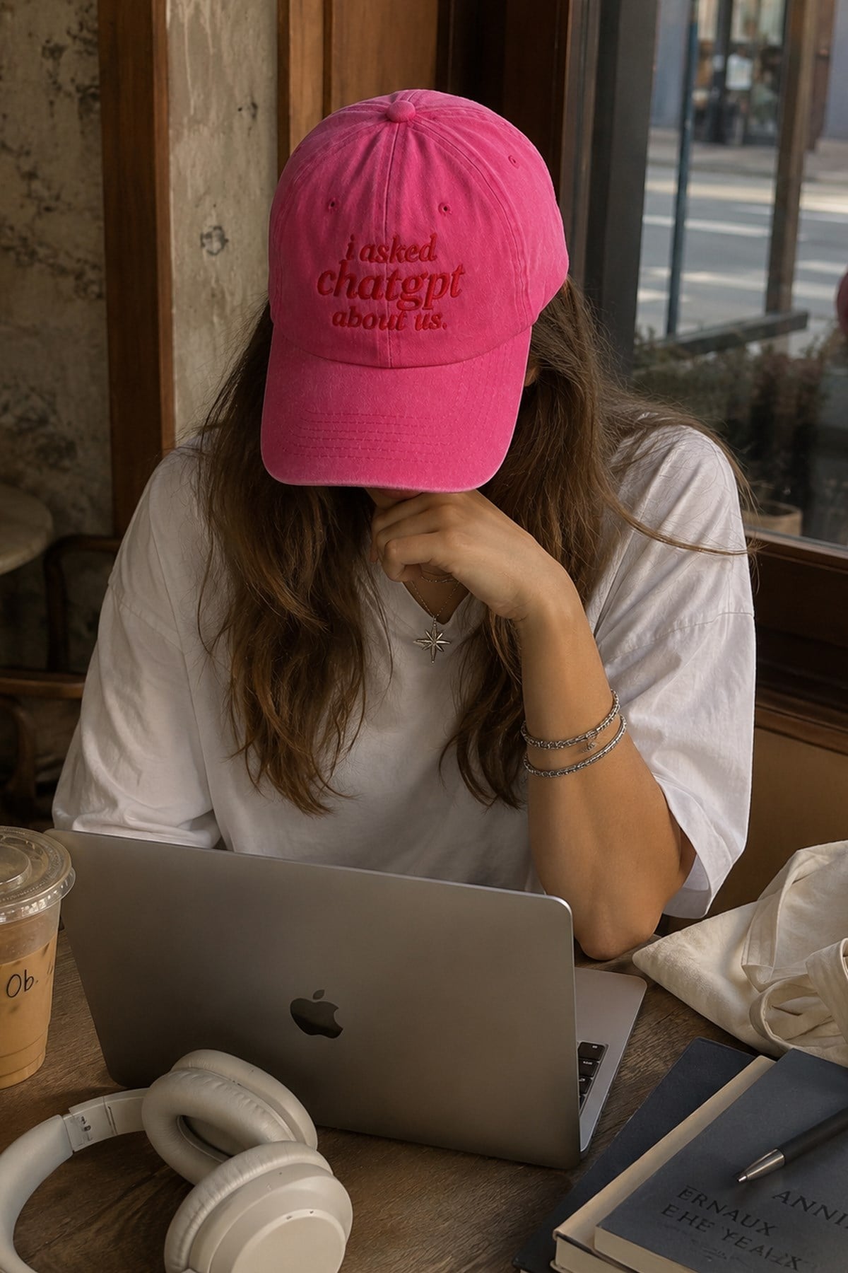 Külah I Asked ChatGPT About Us Nakışlı Washed Dad Cap – Fuşya KLH7592