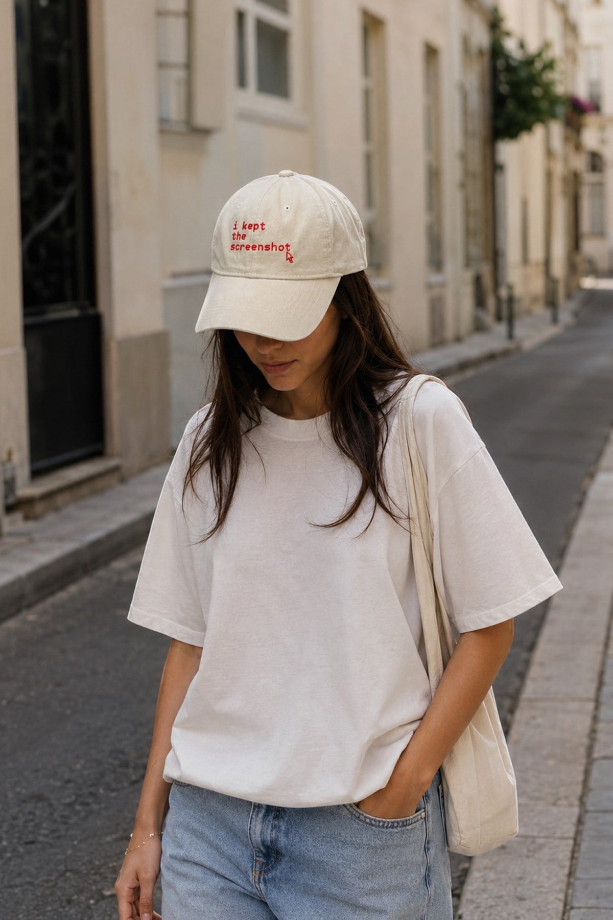 Külah I Kept the Screenshot Nakışlı Washed Dad Cap – Stone KLH7592