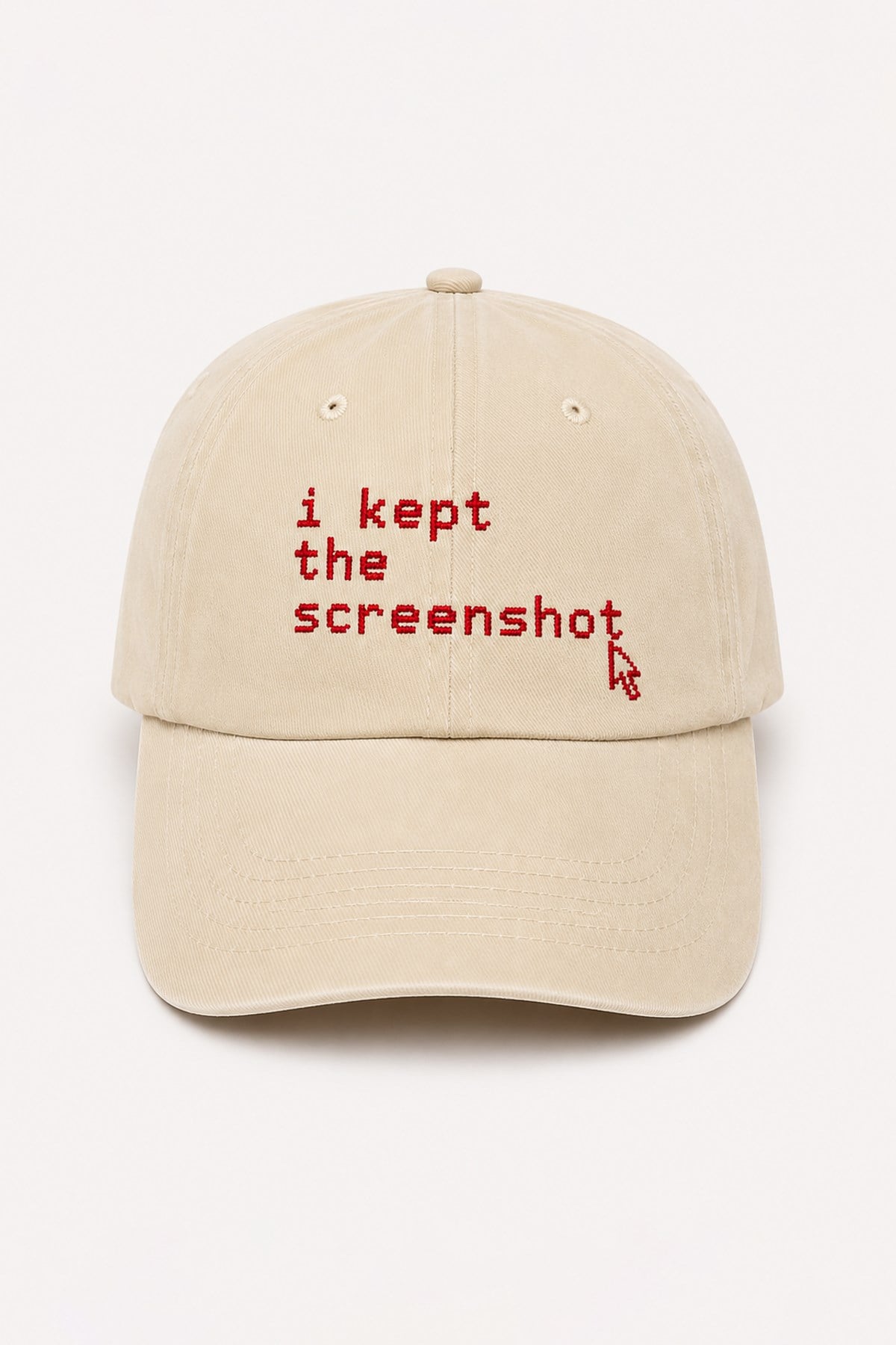 Külah I Kept the Screenshot Nakışlı Washed Dad Cap – Stone KLH7592