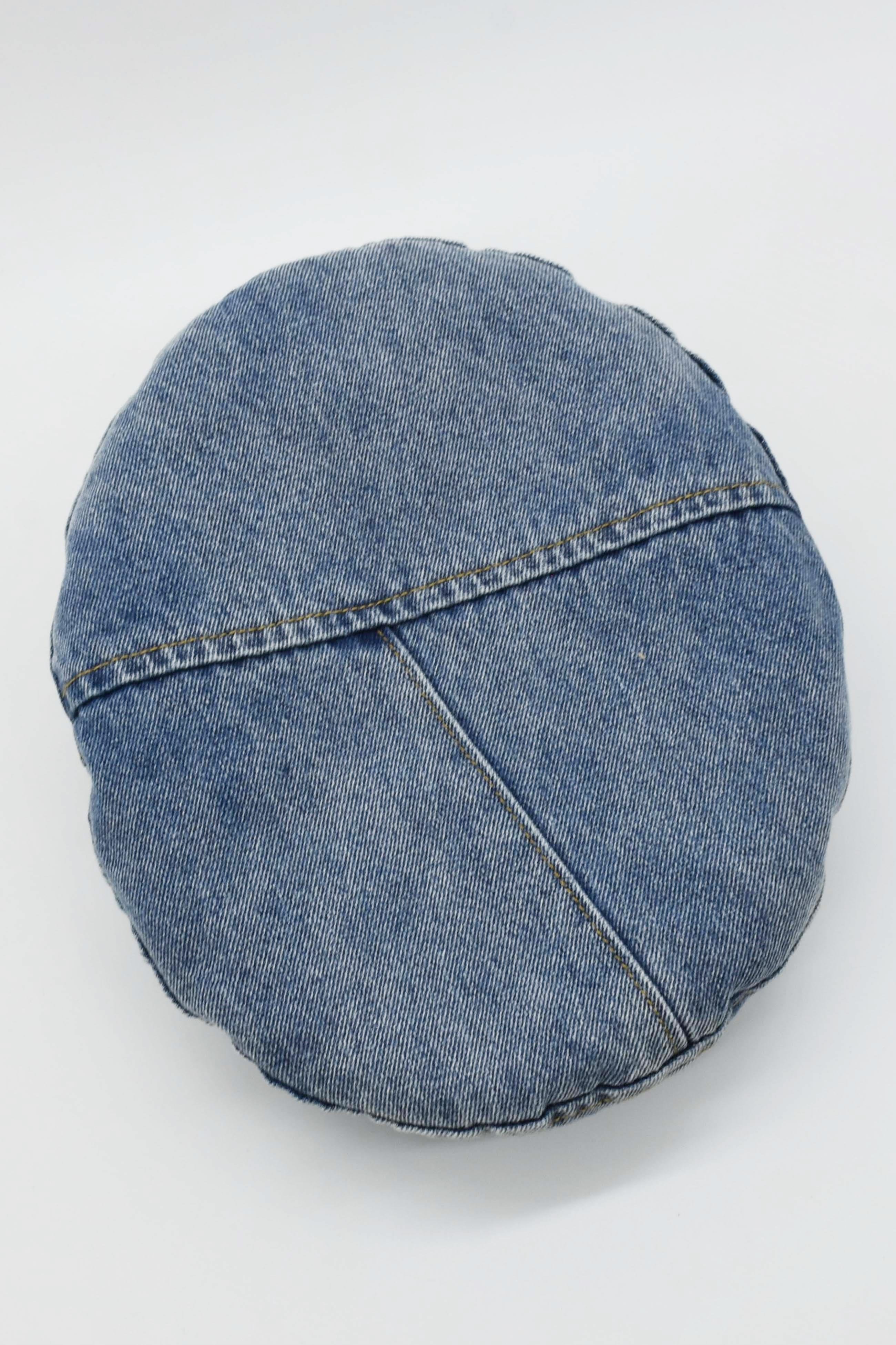 Külah Kadın Kot Şapka Driver Kasket Flat Cap Kaptan Şapkası - Mavi KLH7499