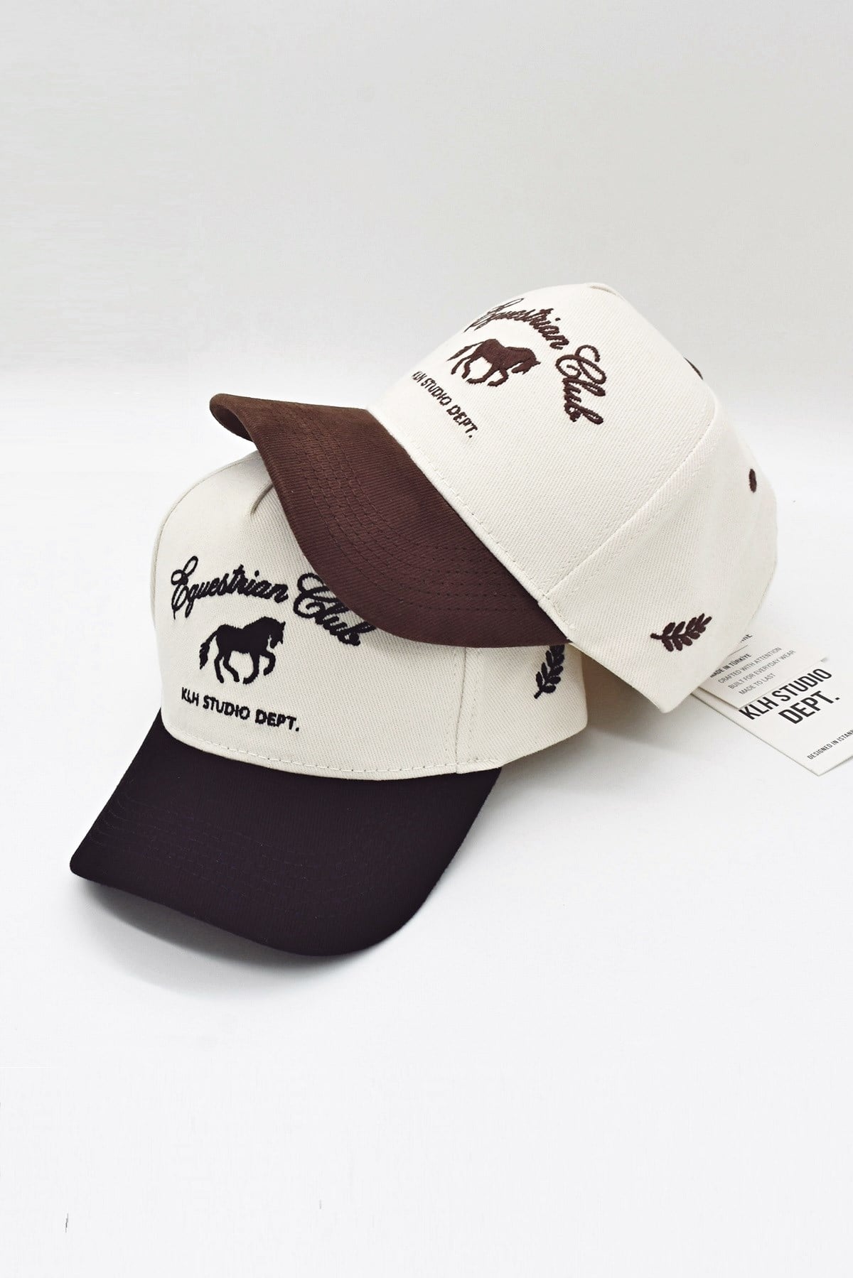 Külah KLH Studio Dept. Equestrian Club Nakışlı Ekru Beyzbol Kep Şapka KLH7600
