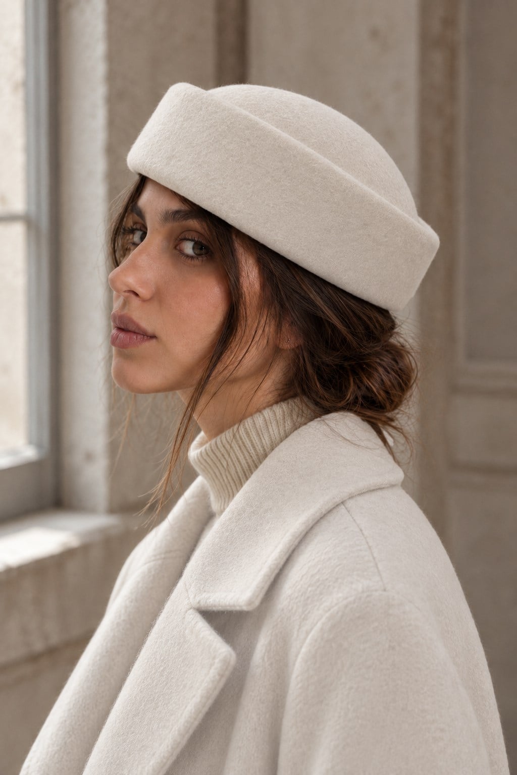 Külah KLH Studio Dept. Heritage Wool Pillbox Şapka - Krem KLH7608