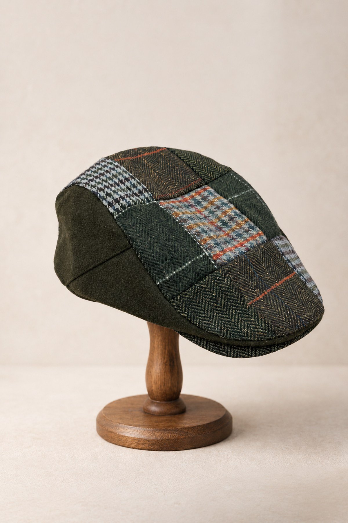 Külah KLH Studio Dept. Forest Olive Patchwork Flat Cap Kasket KLH7619