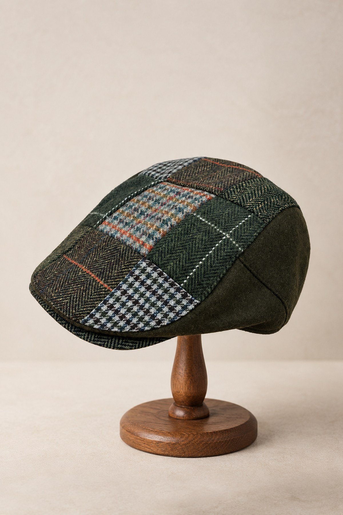 Külah KLH Studio Dept. Forest Olive Patchwork Flat Cap Kasket KLH7619
