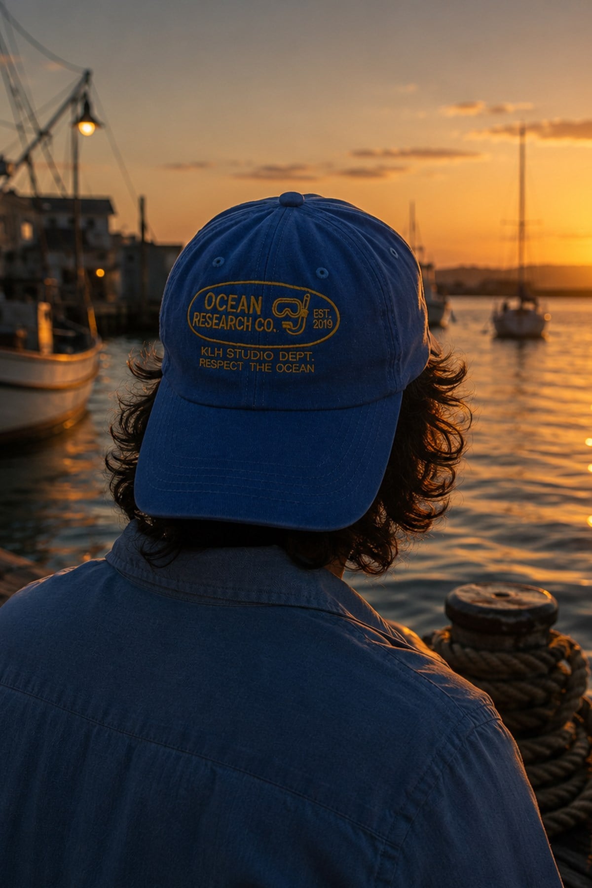 Külah Ocean Research Co. Nakışlı Washed Dad Cap – Royal Blue KLH7592