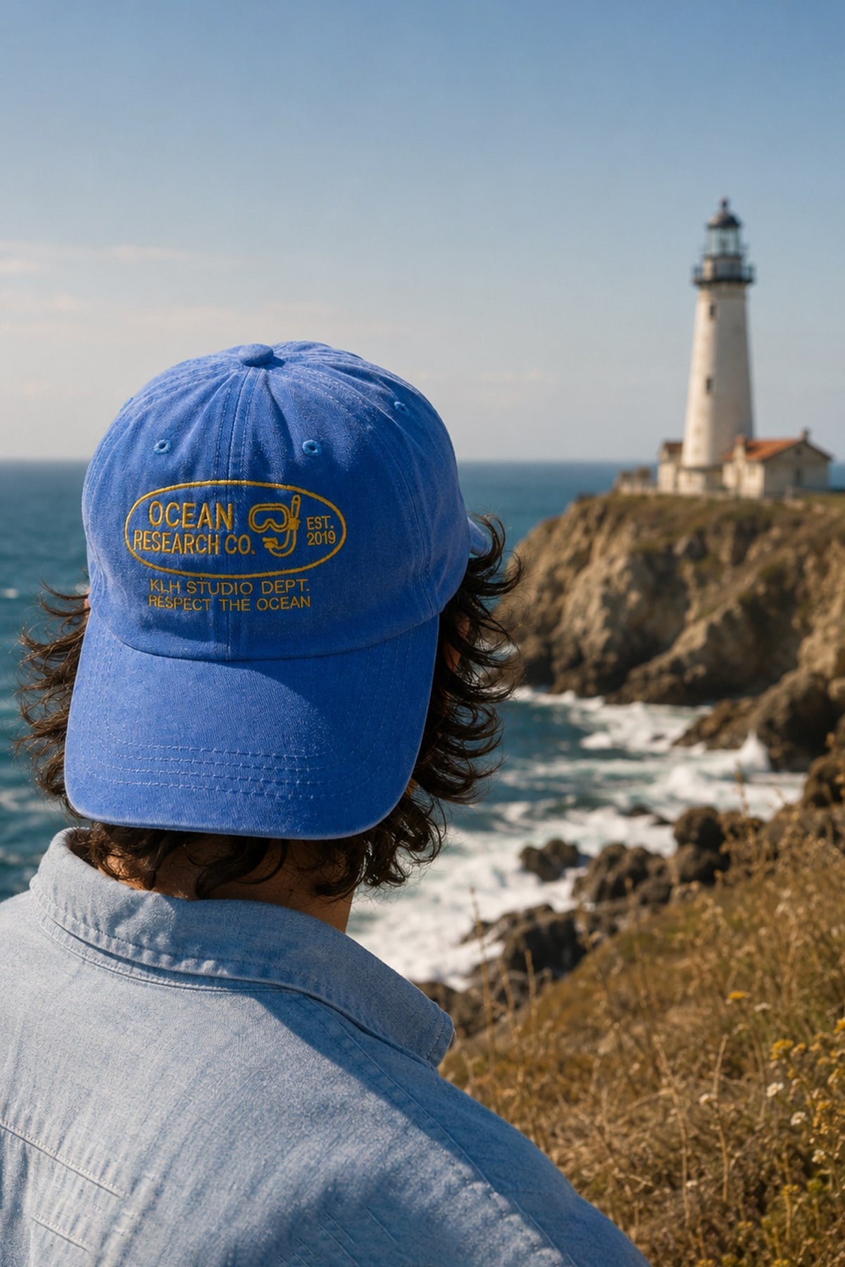 Külah Ocean Research Co. Nakışlı Washed Dad Cap – Royal Blue KLH7592