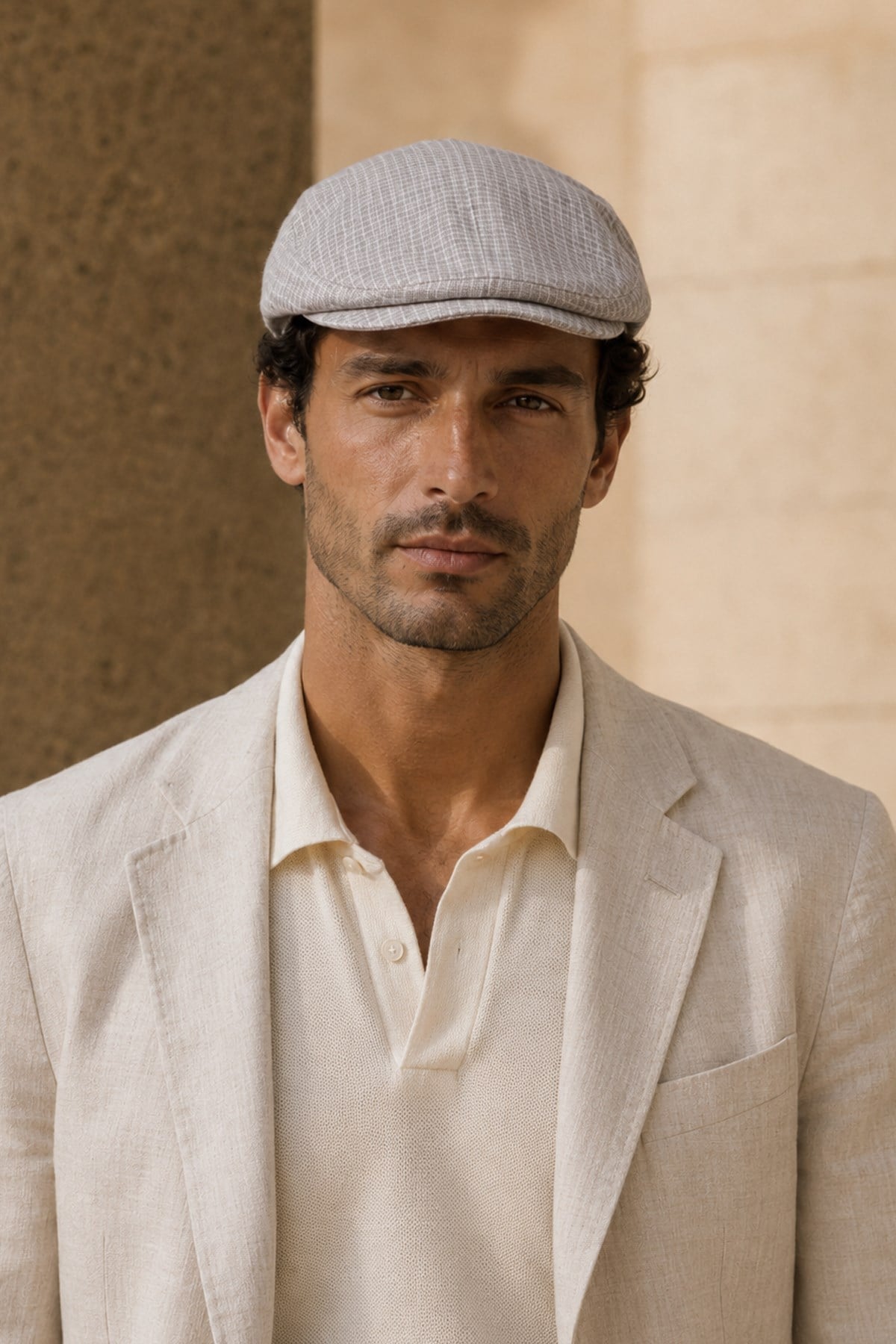 Külah Taormina Stone Keten Dokulu Slim Fit Kasket – Flat Cap | Riviera Collection KLH7598