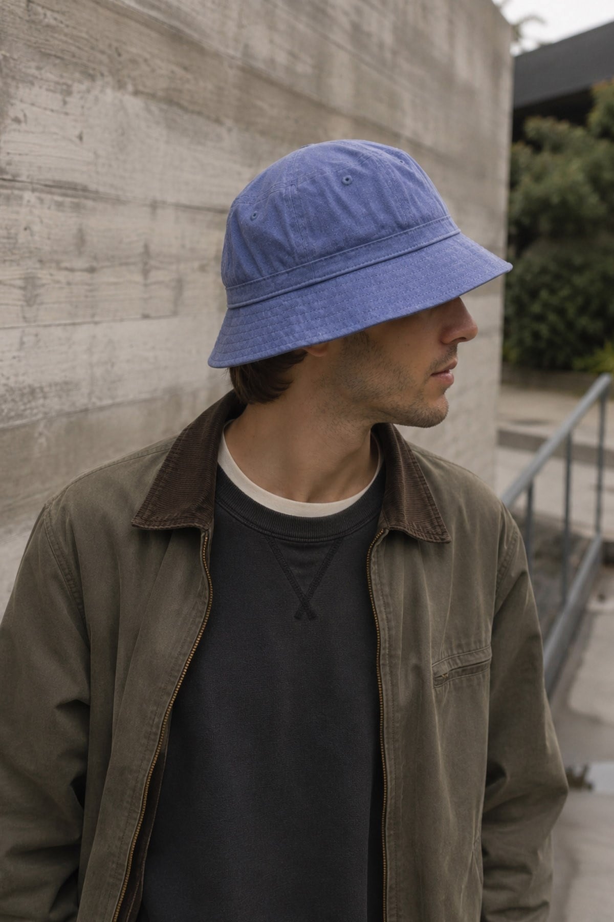 Külah Unisex Washed Cobalt Blue Bucket Şapka Pamuklu Balıkçı Şapkası KLH7603