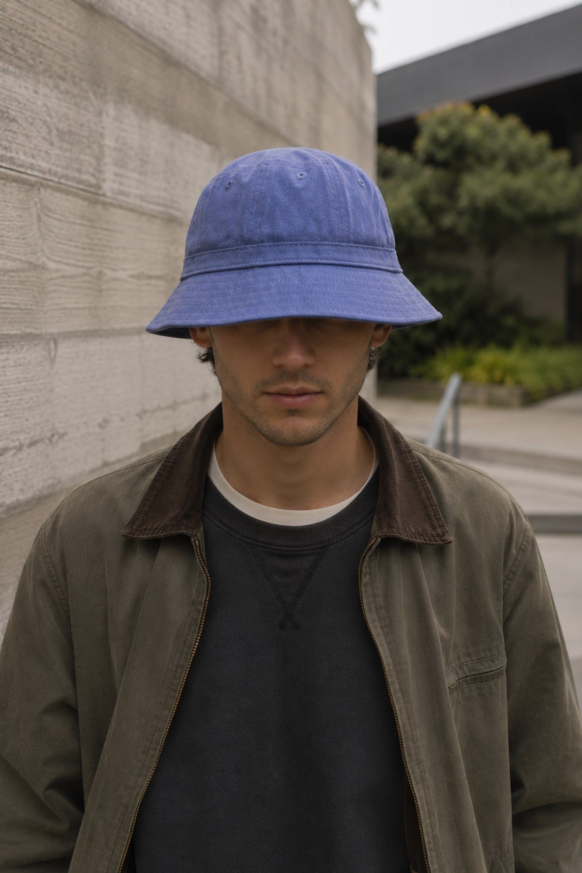 Külah Unisex Washed Cobalt Blue Bucket Şapka Pamuklu Balıkçı Şapkası KLH7603