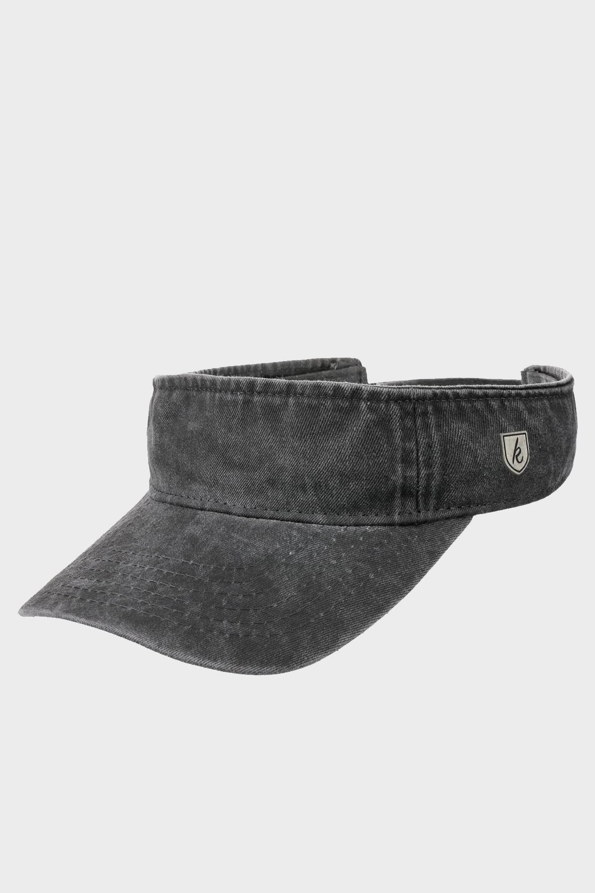 Külah Yıkamalı Denim Pamuklu Vizör Şapka - Kadın/Erkek - İlkbahar/Yaz Sporcu Tenis Kep KLH7491
