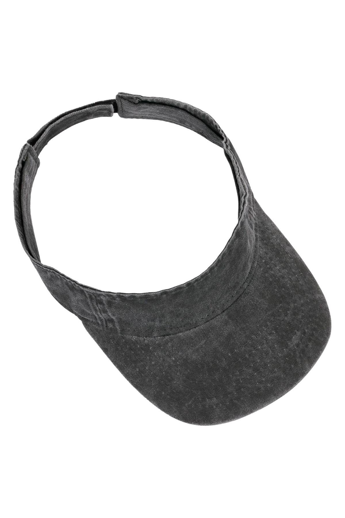 Külah Yıkamalı Denim Pamuklu Vizör Şapka - Kadın/Erkek - İlkbahar/Yaz Sporcu Tenis Kep KLH7491