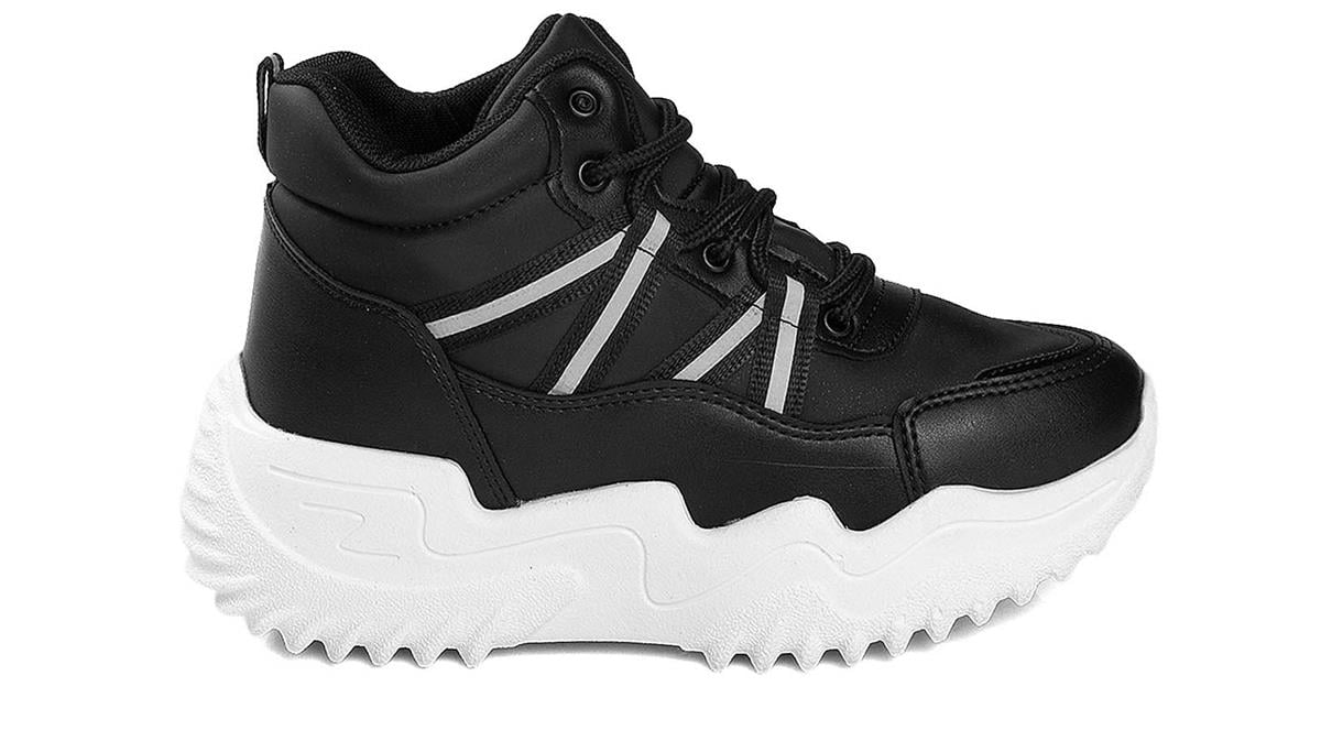 Toptan Bot Ayakkabı Toptan FLET  FL 205 Z BASKET    36-40   SİYAH BEYAZ - Dumanlar Ayakkabı Dumanlar