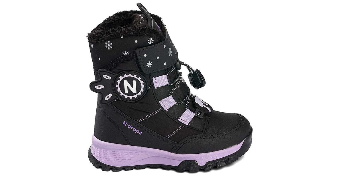 Toptan Bot Ayakkabı Toptan NDROPS ND 014 P BOT   26-30   SIYAH LİLA - Dumanlar Ayakkabı Dumanlar