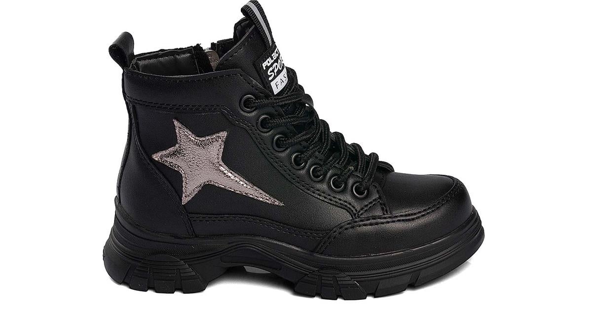 Toptan Bot Ayakkabı Toptan POLACT PO 24042 F   31-35   SİYAH - Dumanlar Ayakkabı Dumanlar