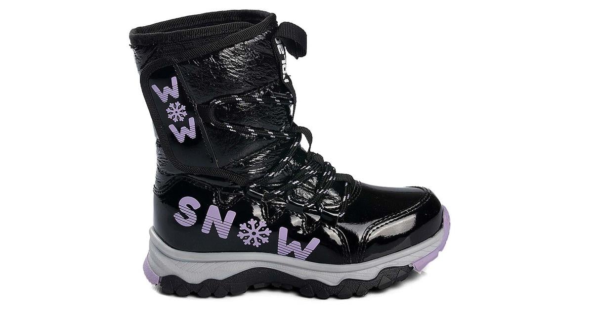 Toptan Bot Ayakkabı Toptan POLACT PO 24081 F   31-35   SİYAH LİLA - Dumanlar Ayakkabı Dumanlar