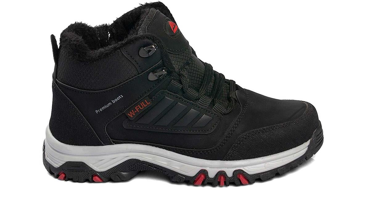 Toptan Bot Ayakkabı Toptan W.FULL WD 3022 G BOT   36-39   SİYAH KIRMIZI - Dumanlar Ayakkabı Dumanlar