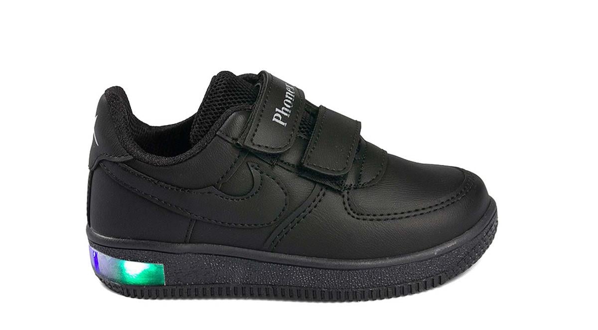 Toptan Spor Ayakkabı Toptan PHONEX PH 79 P CİLT   26-30   SİYAH - Dumanlar Ayakkabı Dumanlar