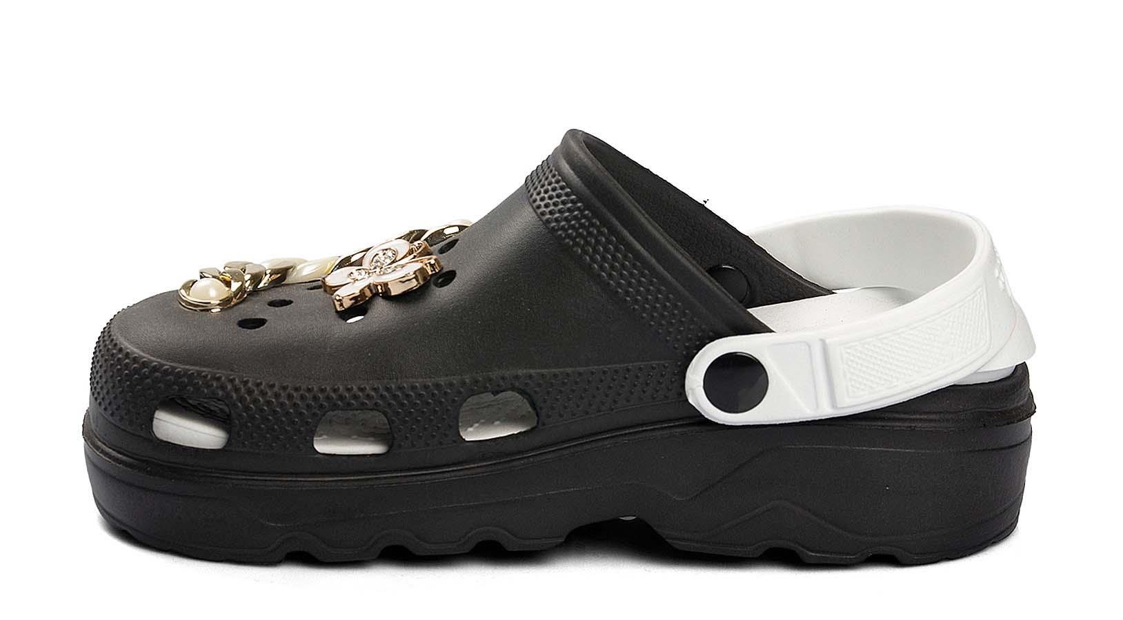 Toptan Terlik Ayakkabı Toptan HOROZ EHA HE 222 Z ZİNCİR   36-40   SİYAH BEYAZ - Dumanlar Ayakkabı Dumanlar