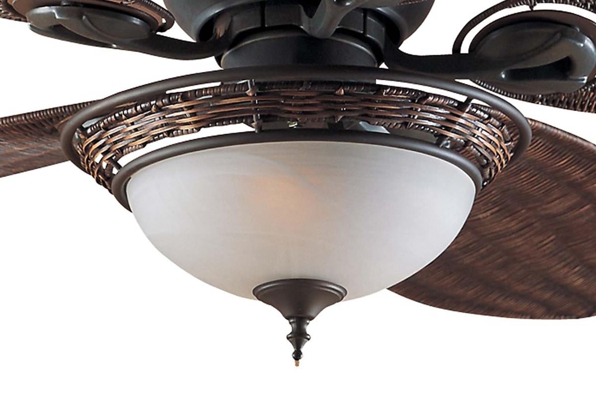 Caribbean Breeze Yıpranmış Bronz - 137 Cm. Hasır Kanatlı ve Aydınlatmalı Tavan VantilatörüHunterFan