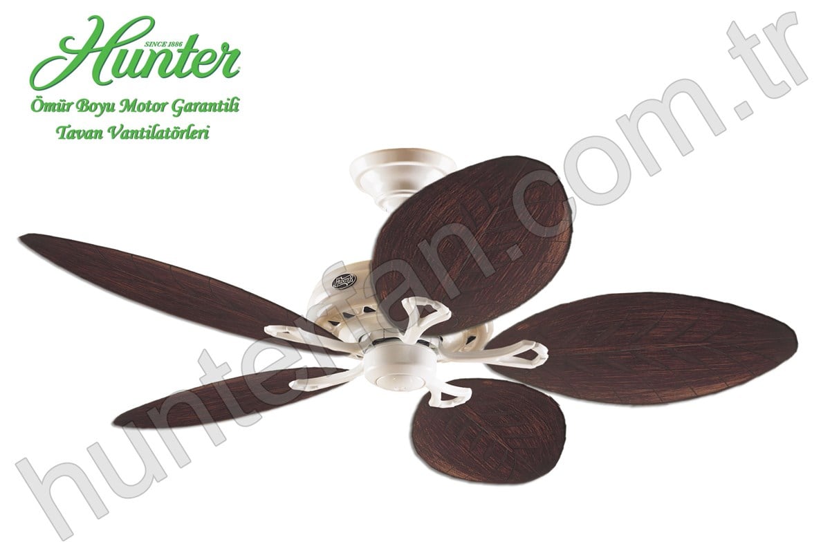 Savoy Beyaz - 137 Cm. Palmiye Kanatlı Tavan VantilatörüHunterFan