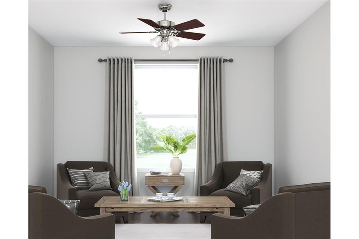 Beacon Hill Fırçalanmış Nikel - 107 Cm - Aydınlatmalı Tavan VantilatörüHunterFan