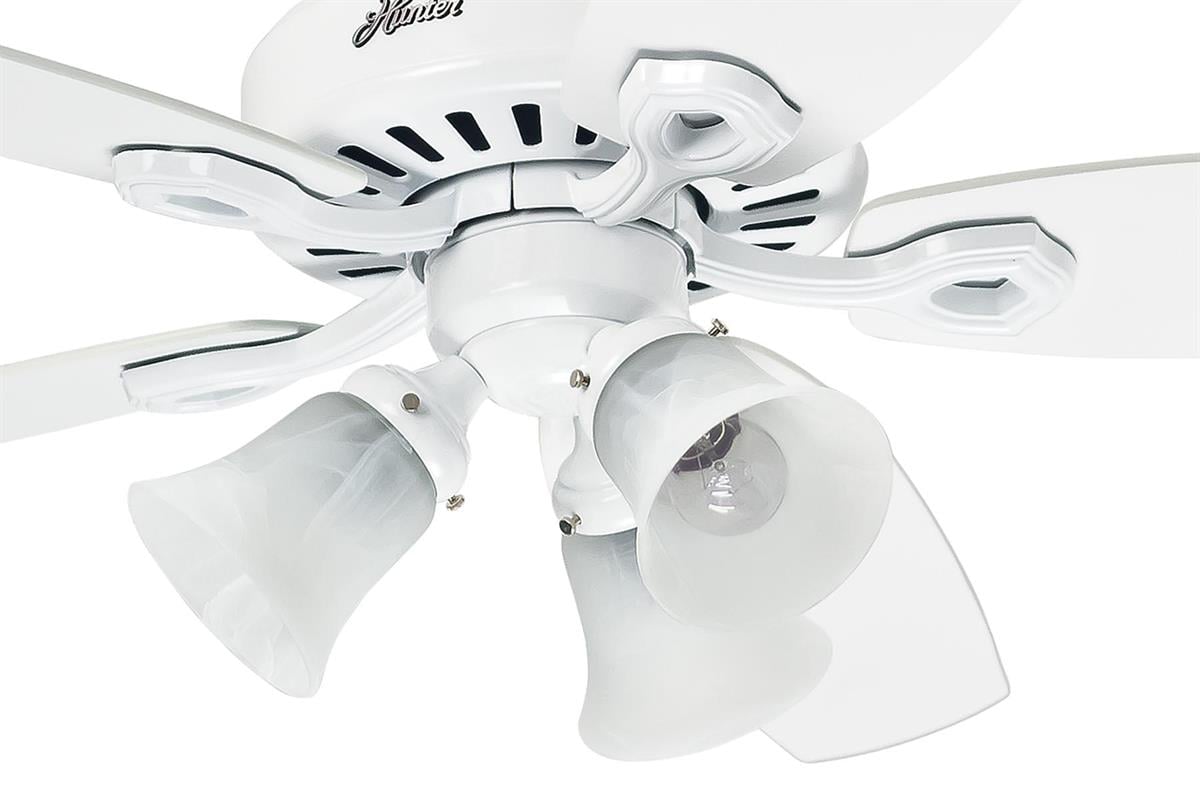 Builders Plus Beyaz- 132 Cm - Üçlü Avizeli Aydınlatmalı Tavan VantilatörüHunterFan