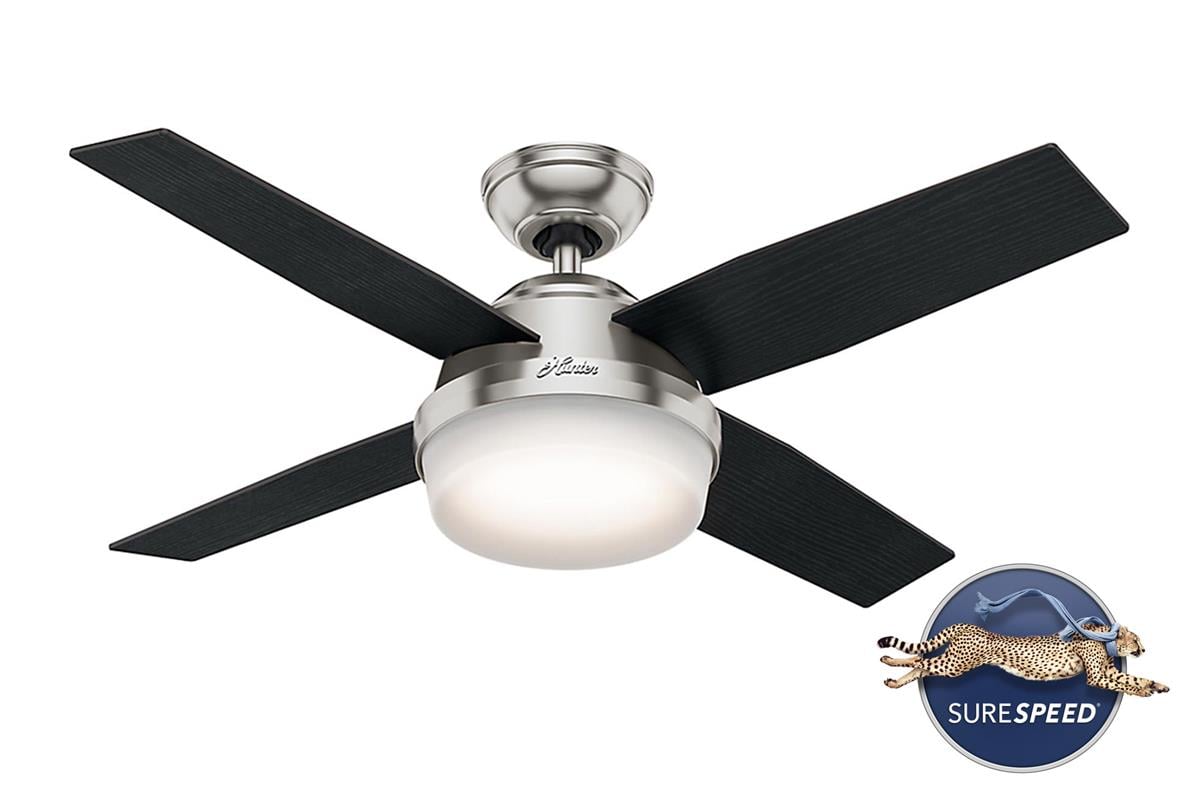 Dante Fırçalanmış Nikel - 112 Cm. Aydınlatmalı Tavan VantilatörüHunterFan