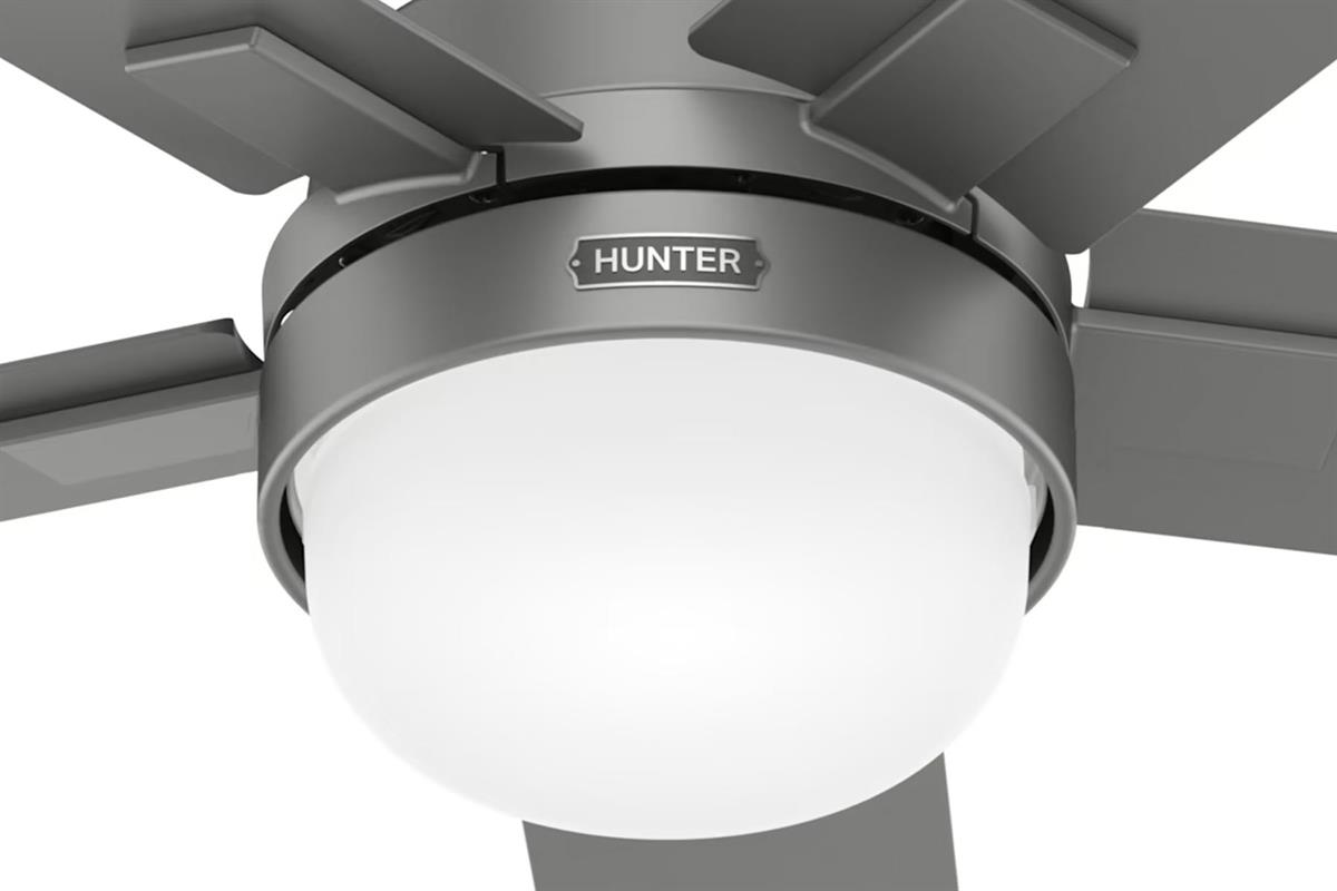 Zeal Mat Gümüş 132 Cm. Aydınlatmalı Tavan VantilatörüHunterFan