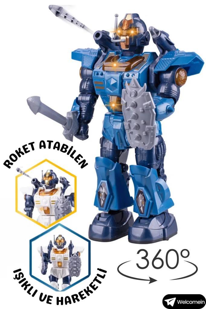 FARBUFarbu Mavi Walking Sesli Ok Atan ve 360 Derece Dönen Robot 6051