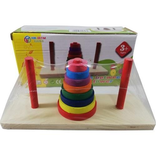 HOBİ EĞİTİM DÜNYASIHobi Hanoi Kulesi Ahşap Matematiksel Zeka Oyunu HED 531