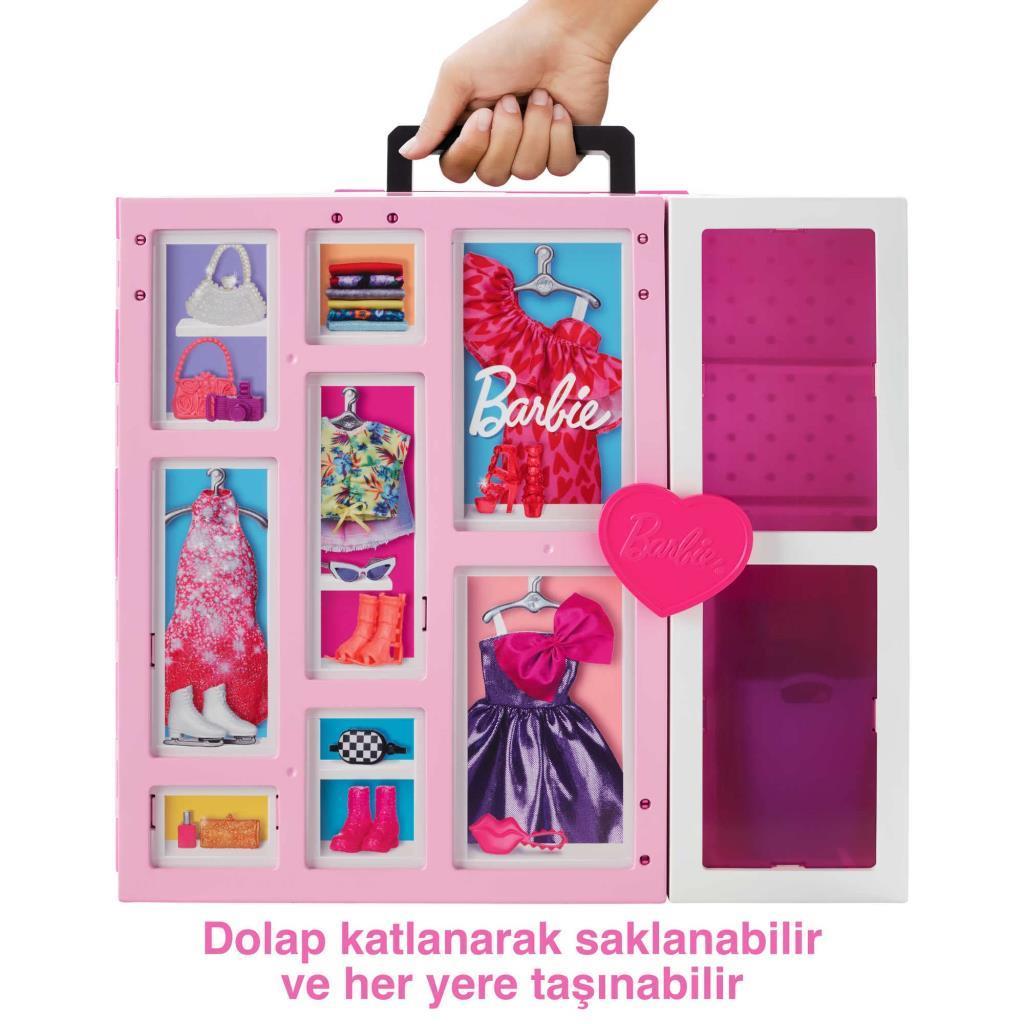 barbieBarbie Yeni Rüya Dolabı Oyun Seti HGX57 Sarışın Barbie, 15'ten fazla saklama alanı, ayna, çamaşır sepeti, 30'dan fazla kıyafet ve aksesuarlarıyla, 3 yaş ve üzeri