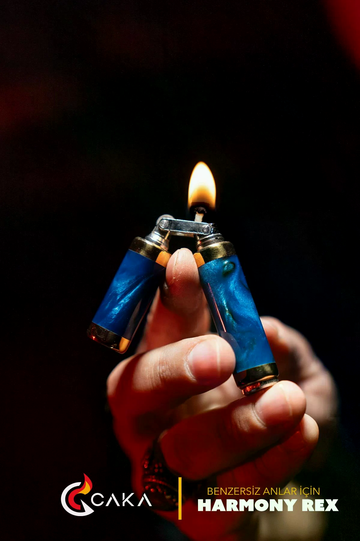 CKL-079,Caka Lighter Rex Harmony Simli Mavi Benzinli Çakmak