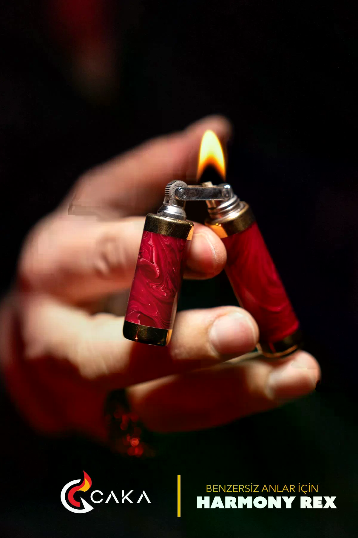 CKL-077,Caka Lighter Rex Harmony Kırmızı Benzinli Çakmak