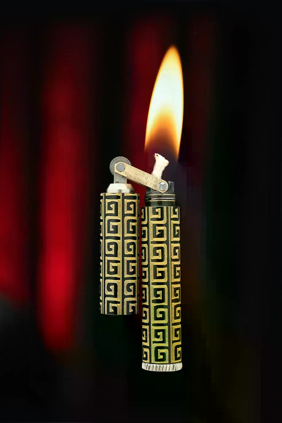 CKL-007,Caka Lighter Labirent Desen Gold Benzinli Çakmak