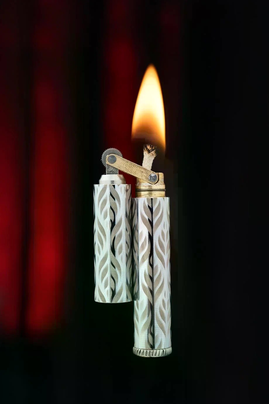 CKL-013,Caka Lighter Salvia Desen Silver Benzinli Çakmak